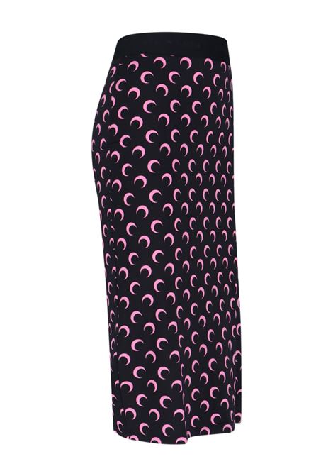 moon printed jersey knee length skirt woman black and pink MARINE SERRE | WSK123ACJER0001BK90